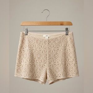 NWT• H&M Crochet Boho Shorts XXL Cream Conscious Choice Festival Ivory